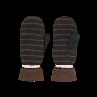 Becksöndergaard Thin Striped Emerald Mittens Black